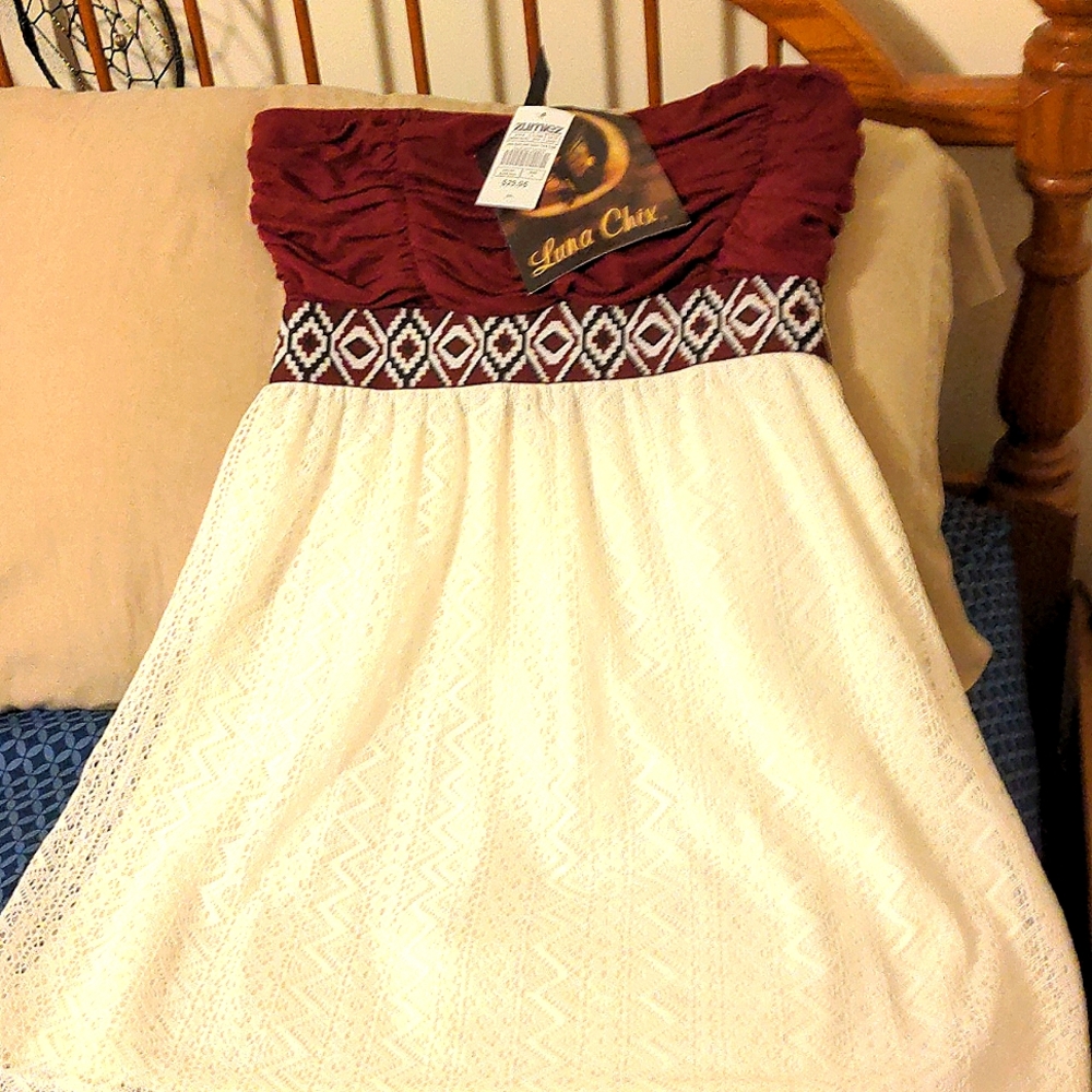 Luna Chix Zumiez tribal print tube top dress Size Large NWT